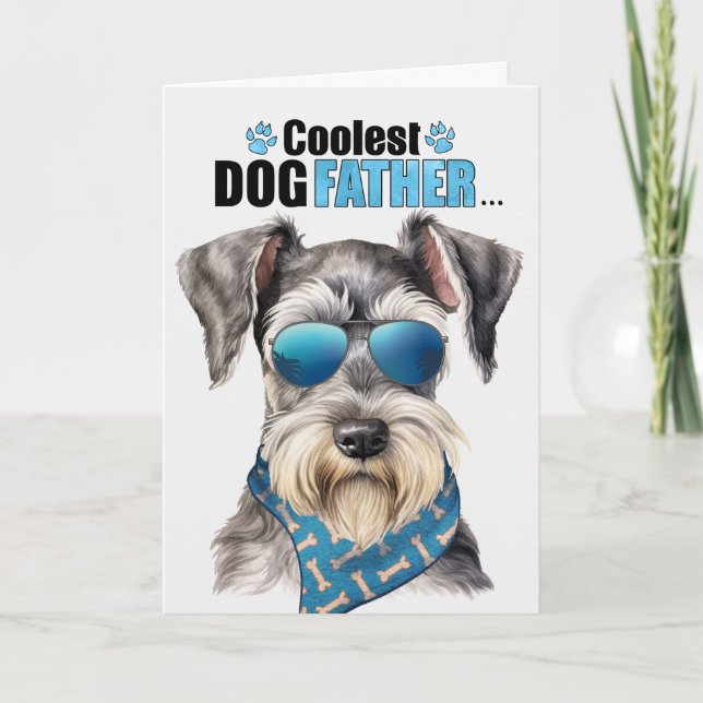 Cartes Pour Fêtes Annuelles Cute Schnauzer Chien Coolest Papa Fête des pères (Devant)