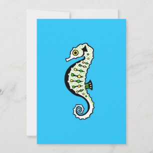 Cartes Pour Fêtes Annuelles Cute SEAHORSE - Faune - Nature - Océan bleu