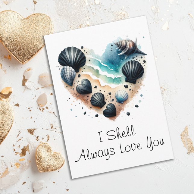 Cartes Pour Fêtes Annuelles Cute Seashell Heart Beach Love Valentine's Day (Beach Lovers Seashell Heart Valentine's Day Card)
