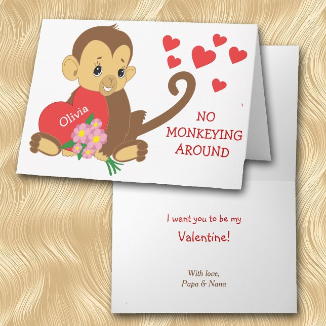 Cartes Pour Fêtes Annuelles Cute singe Valentine (Créateur téléchargé)