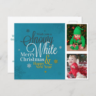 Cartes Pour Fêtes Annuelles Cute Snowflake Enfants Famille Photo Noël