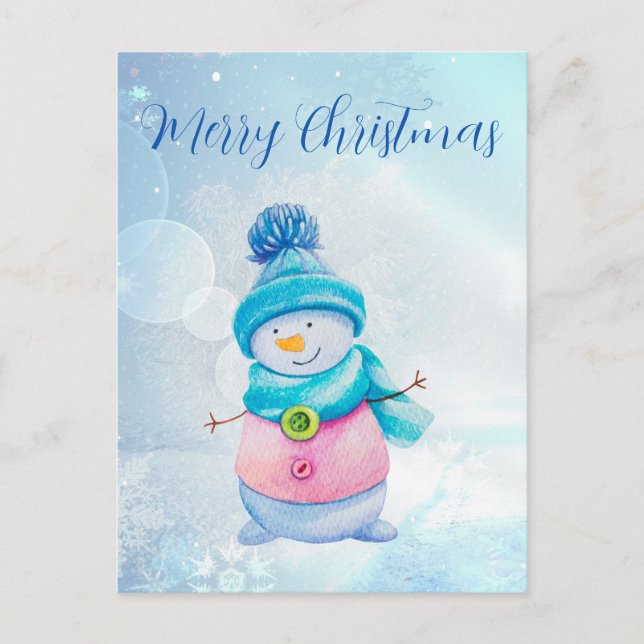 Cartes Pour Fêtes Annuelles Cute Snowman (Devant)