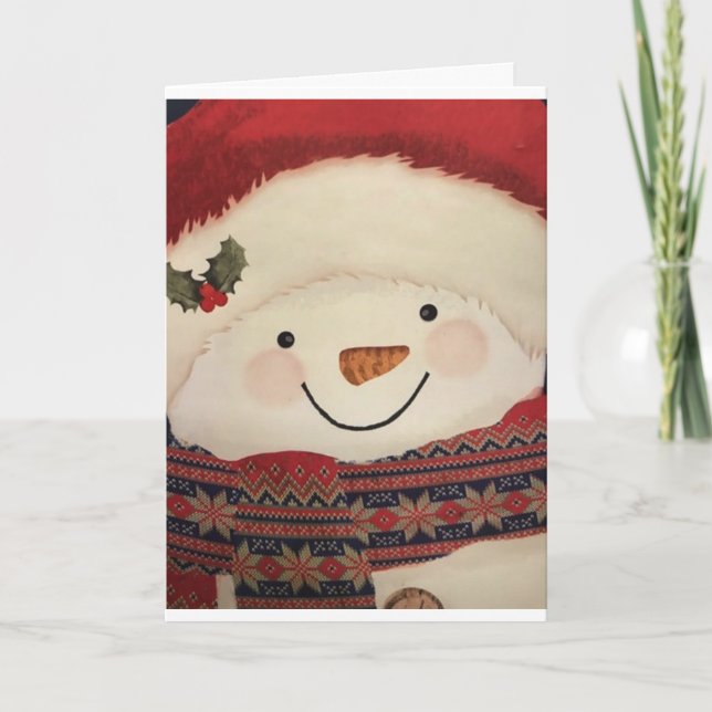 CARTES POUR FÊTES ANNUELLES **CUTE SNOWMAN** À "FAMILLE ET AMIS" (Devant)