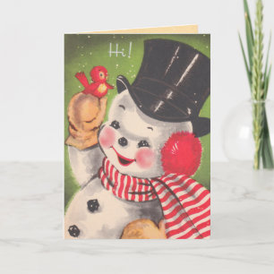 Cartes Pour Fêtes Annuelles Cute Snowman Card