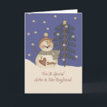Cartes Pour Fêtes Annuelles Cute Snowman Christmas Soeur & Boyami<br><div class="desc">carte</div>