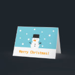 Cartes Pour Fêtes Annuelles Cute Snowman sur la neige arrière - plan pour Noël<br><div class="desc">Spread your Christmas cheer this consolive holiday season with this cute snowman that is wearing a black top, and a carrot for its nose on snow winter background. A modern holiday design that make use of minimum lines and shapes which makes it classy and elegant as a greeting card for...</div>