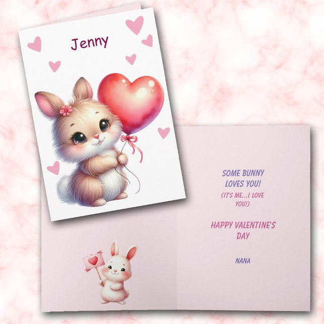 Cartes Pour Fêtes Annuelles Cute Some Bunny Loves You Valentine (Créateur téléchargé)