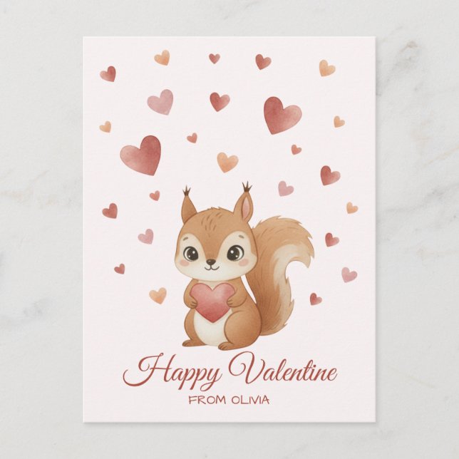 Cartes Pour Fêtes Annuelles Cute Squirrel with Heart Valentine's Day (Devant)