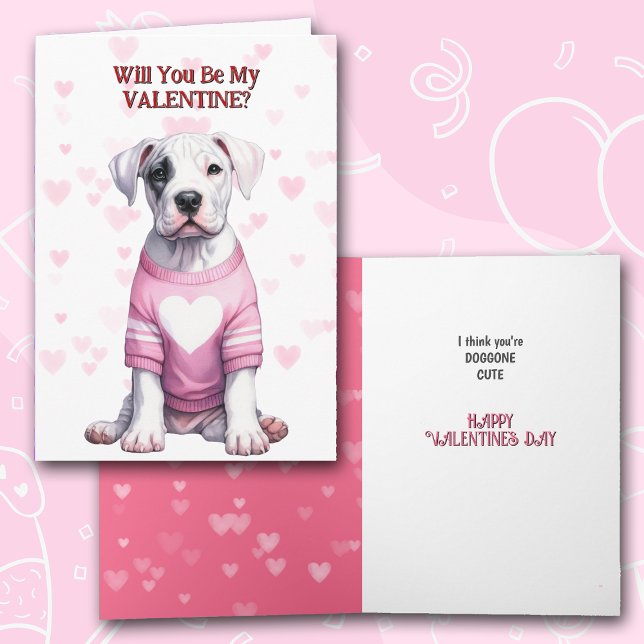 Cartes Pour Fêtes Annuelles Cute Staffordshire Chien chiot en Sweat Valentine (Créateur téléchargé)