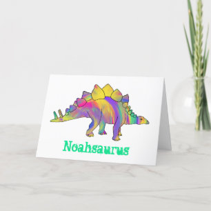 Cartes Pour Fêtes Annuelles Cute Stegosaurus Dinosaur Anniversaire personnalis