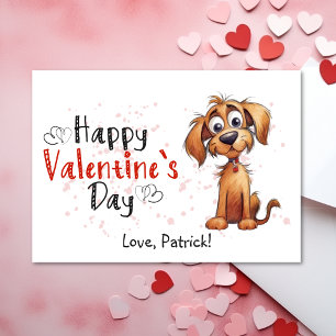 Cartes Pour Fêtes Annuelles Cute Storybook Chiot Heureux Valentines