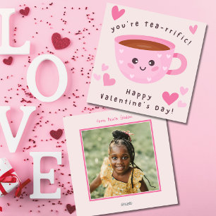 Cartes Pour Fêtes Annuelles Cute Tea-rrific Photo de classe Saint-Valentin