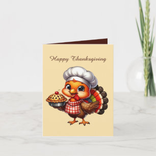 Cartes Pour Fêtes Annuelles Cute Thanksgiving dinde personnalisable