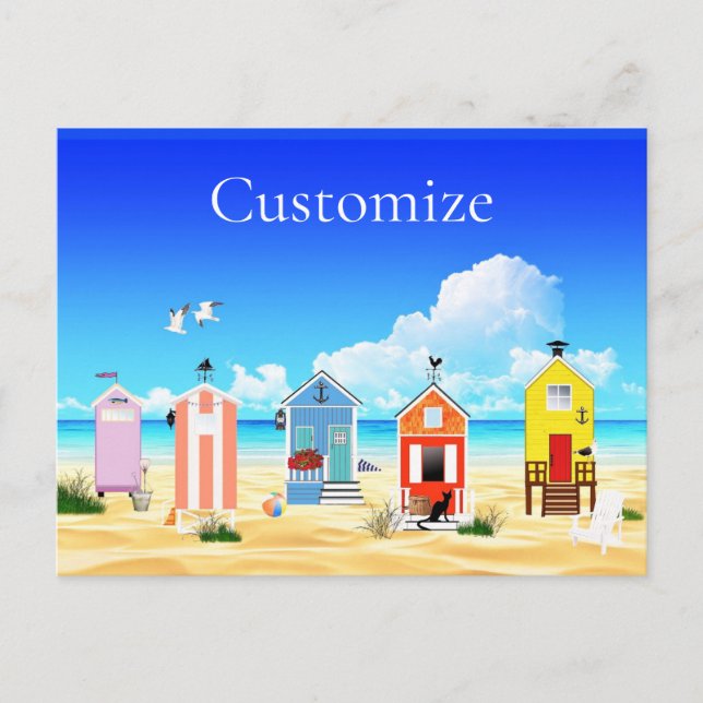 Cartes Pour Fêtes Annuelles Cute Tiny Beach Shacks Thunder_Cove (Devant)