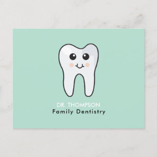 Cartes Pour Fêtes Annuelles Cute Tooth Famille Dentistère Business