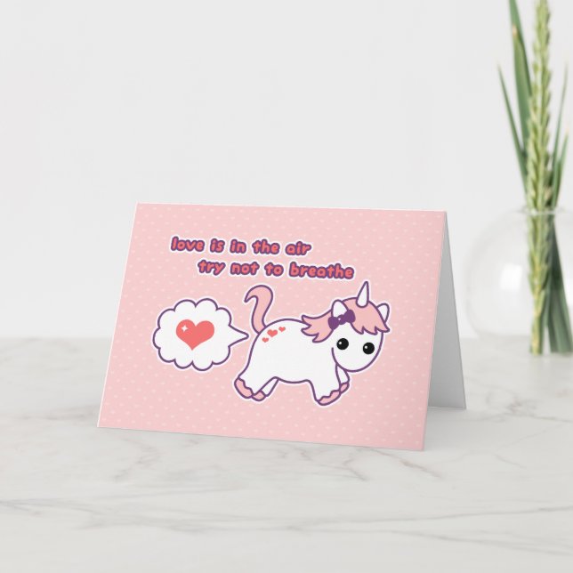 Cartes Pour Fêtes Annuelles Cute Unicorn Valentine (Devant)