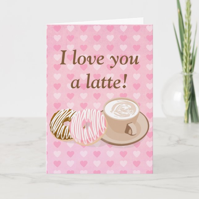 Cartes Pour Fêtes Annuelles Cute Valentine Latte (Devant)