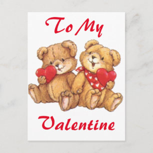 Cartes Pour Fêtes Annuelles Cute Valentine Teddy Bear Couple 2