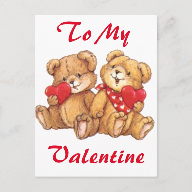 Cartes Pour Fêtes Annuelles Cute Valentine Teddy Bear Couple 2 (Devant)