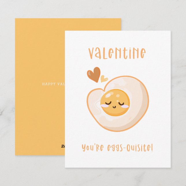 Cartes Pour Fêtes Annuelles Cute Valentine Vous êtes des oeufs-délicieux Valen (Devant / Derrière)