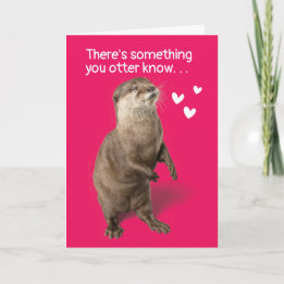 Cartes Pour Fêtes Annuelles Cute Valentines Day Otter Pun