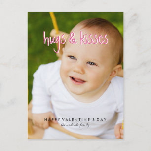 Cartes Pour Fêtes Annuelles Cute Valentines Day Photo Hugs Kisses Vertical