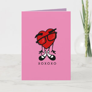 CARTES POUR FÊTES ANNUELLES CUTE VALENTINE'S DAY RED HEART ROSE GREETING CARD
