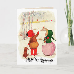 Cartes Pour Fêtes Annuelles Cute Vintage Kids Christmas Card