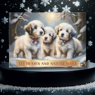 Cartes Pour Fêtes Annuelles Cute Woodland Noël Chiots Christian