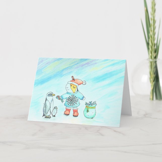 Cartes Pour Fêtes Annuelles Cutie the Guinea Pig Giving Christmas Gifts Holida (Devant)