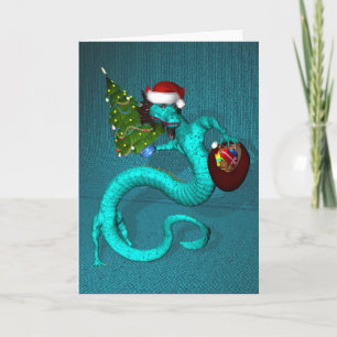 Cartes Pour Fêtes Annuelles Cyan Dragon