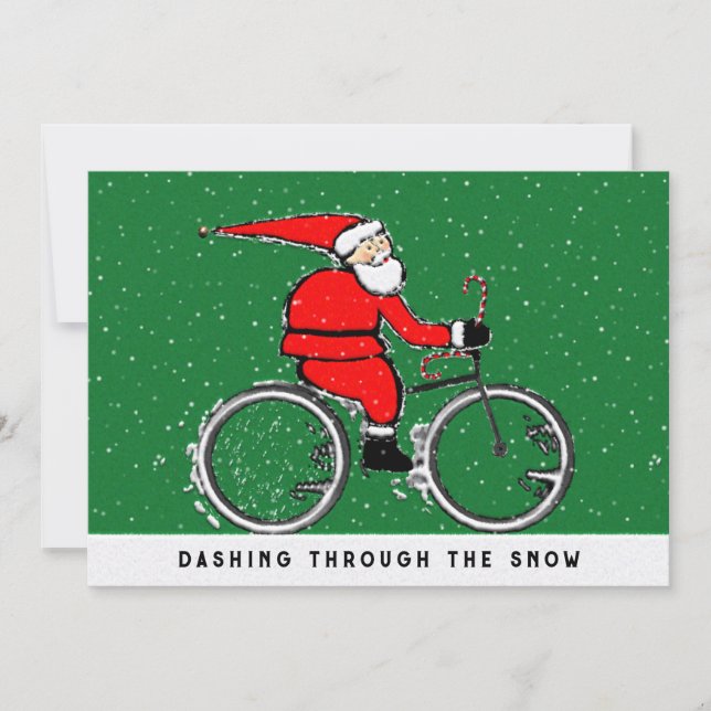 Cartes Pour Fêtes Annuelles Cyclisme Cycliste Noël (Devant)