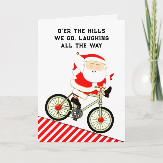 Cartes Pour Fêtes Annuelles Cyclisme drôle (Devant)