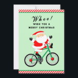 Cartes Pour Fêtes Annuelles Cycliste cycliste<br><div class="desc">Cartes de fin de année de Noël créatifs pour cycliste mettant en vedette un motard Père Noël amusant sur un vélo.</div>