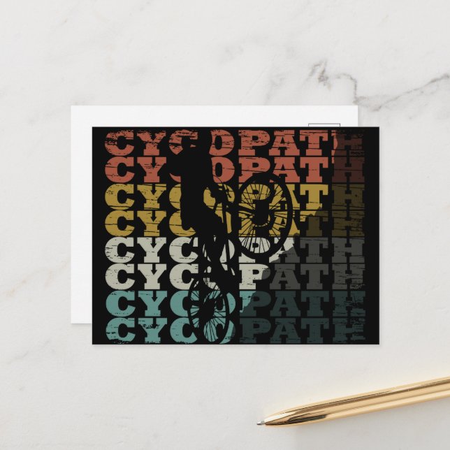 Cartes Pour Fêtes Annuelles Cycopath drôle vélo (Devant/Arrière en situation)