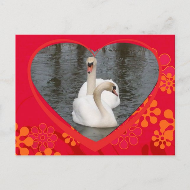 Cartes Pour Fêtes Annuelles cygnes de valentine (Devant)