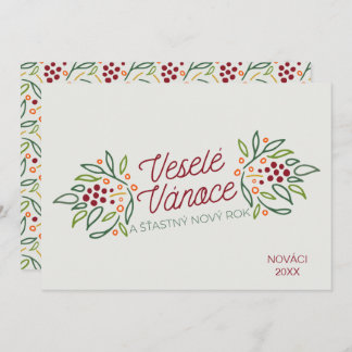 Cartes Pour Fêtes Annuelles Czech Language Merry Christmas & New Year 