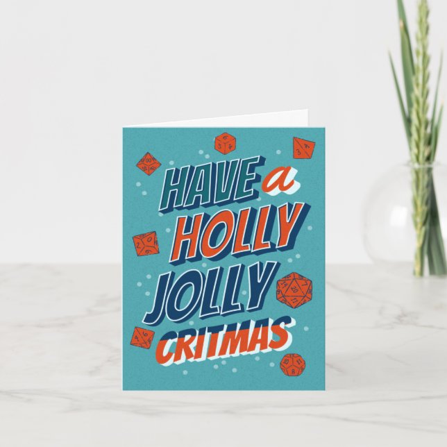 Cartes Pour Fêtes Annuelles D&D Christmas Card Holly Jolly Critmas (Devant)