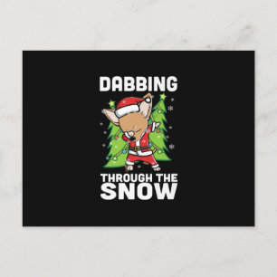 Cartes Pour Fêtes Annuelles Dabbing dans la neige Chihuahua Noël Chien