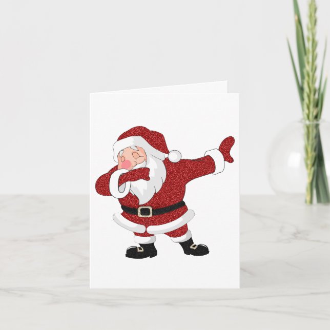 Cartes Pour Fêtes Annuelles Dabbing Red Santa Claus | Fun Holiday XMAS Humour (Devant)