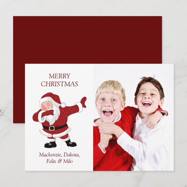 Cartes Pour Fêtes Annuelles Dabbing Santa Claus Funny Holiday Dab XMas Humour (Devant / Derrière)