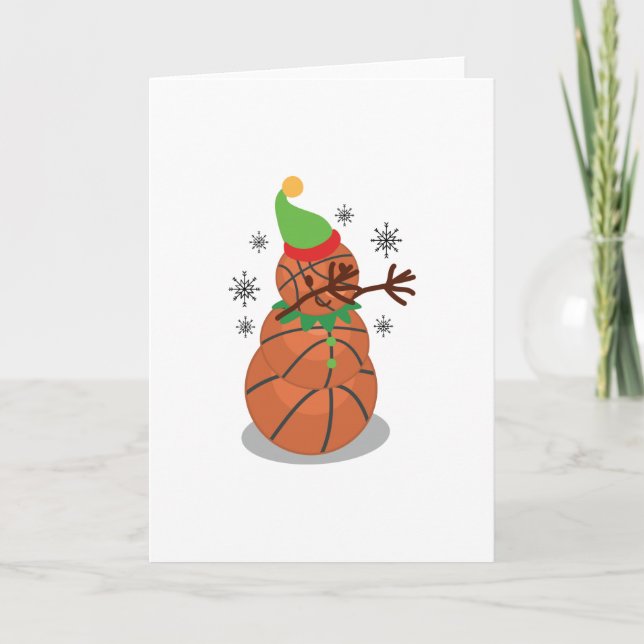 Cartes Pour Fêtes Annuelles Dabbing Snowman basketball Noël Dab drôle (Devant)