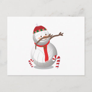 Cartes Pour Fêtes Annuelles Dabbing Snowman Volleyball Noël Dab amusant