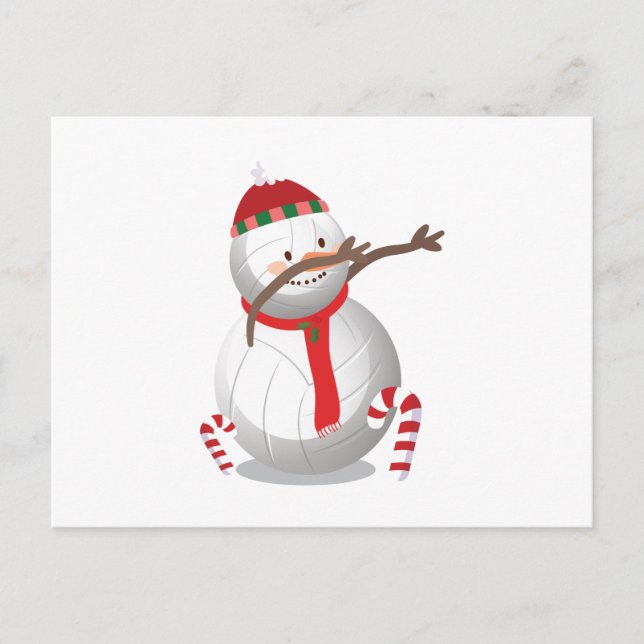 Cartes Pour Fêtes Annuelles Dabbing Snowman Volleyball Noël Dab amusant (Devant)