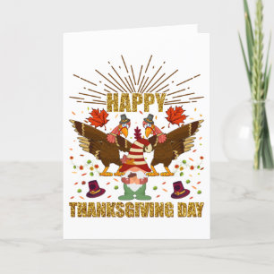 Cartes Pour Fêtes Annuelles Dabbing Turkeys Jour d'action de grâces