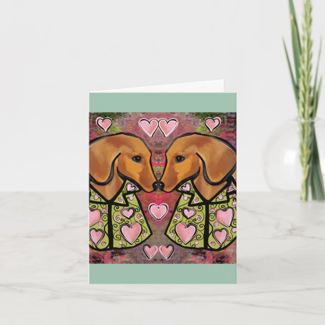CARTES POUR FÊTES ANNUELLES DACHSHUND       (Devant)