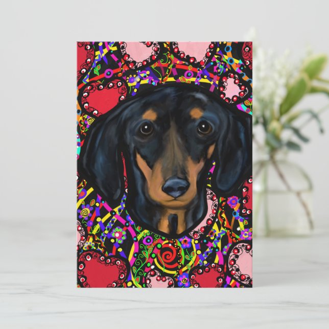 CARTES POUR FÊTES ANNUELLES DACHSHUND (Debout devant)