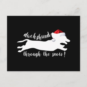 Cartes Pour Fêtes Annuelles Dachshund à travers la neige Fêtes de Noël