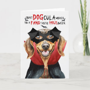 Cartes Pour Fêtes Annuelles Dachshund Chien Drôle Drôle compte DOGcula Hallowe