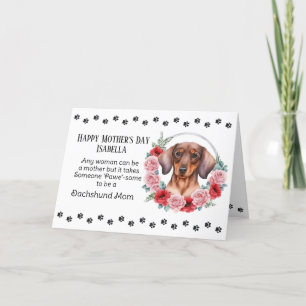 Cartes Pour Fêtes Annuelles Dachshund Chien Maman Florals Fête des mères Verse